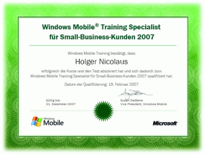 Windows Mobile Training Specialist 2007